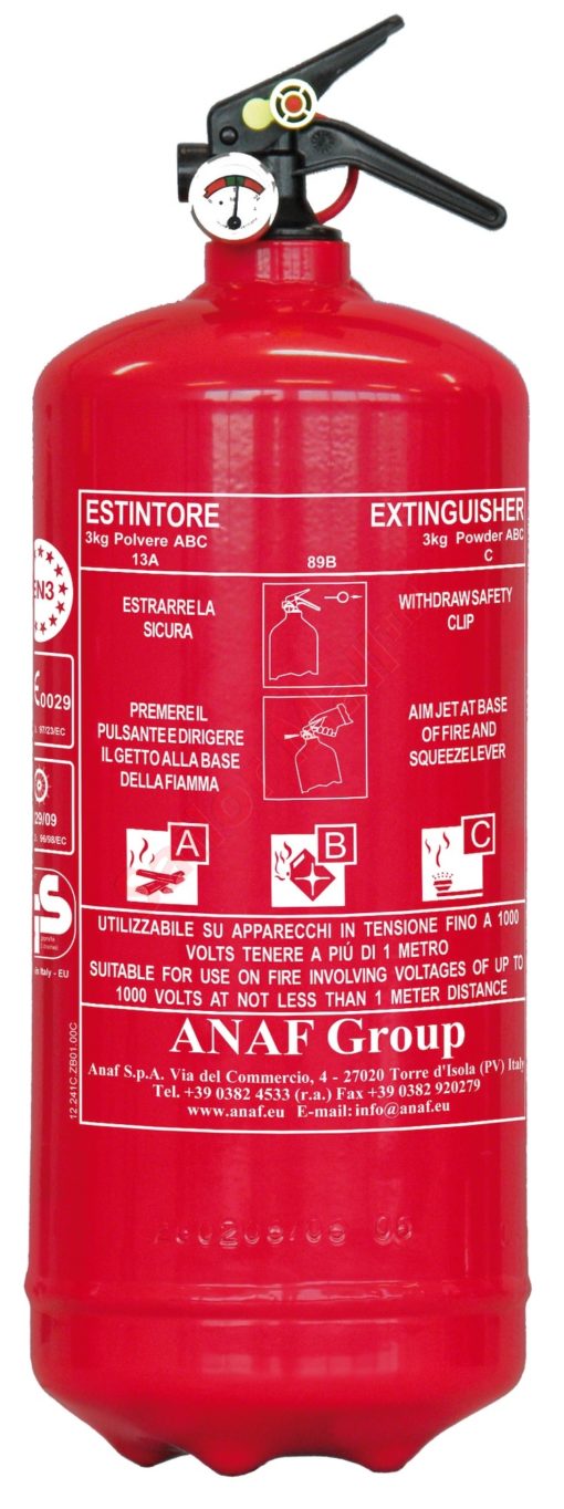 fire extinguishers capacity 3 kg extinguishing product powder code 31 451 03